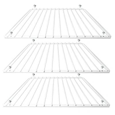 Afbeelding van SPARES2GO Universele koelkast vriezer plank (Pack van 3 planken, wit, verstelbaar, kunststof gecoat, uitschuifbare armen)