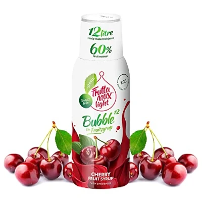 Afbeelding van Light Low Carb Fitness Siroop van FruttaMax Nul Suiker Met Stevia 50 60% fruitinhoud 500ml (Kers Light)