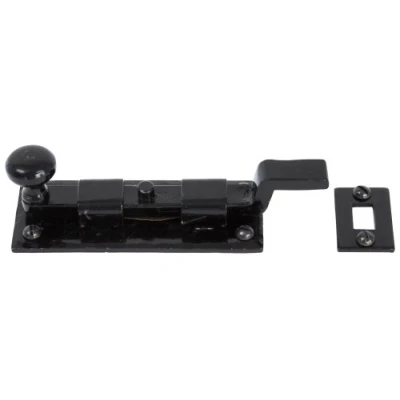 Afbeelding van The Anvil deurvergrendeling met knop, gebogen, zwart, 33981