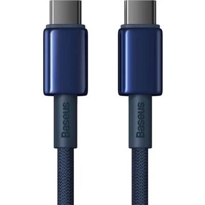 Afbeelding van Baseus Tungsten Gold USB C/USB C 100W 2m kabel marineblauw