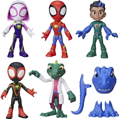 Afbeelding van Marvel Spidey and His Amazing Friends Dino Webs, Heroes Lizard speelset
