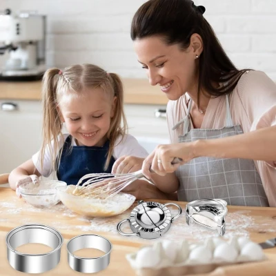 Afbeelding van ravioli vormer, roestvrij stalen maker, 3 stuks mal + ronde vorm, deegzakvorm, dumpling Gyoza geschikt voor het maken van knoedels, wontons wraps