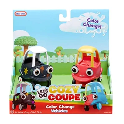 Afbeelding van Little Tikes Let&#039;s Go Cosy Coupe 2 mini kleurveranderende voertuigen voor push play op tafel en vloer Inclusief auto&#039;s kleurveranderingseffecten Geschikt peuters vanaf 3 jaar