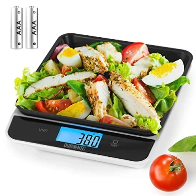 Afbeelding van Duronic KS100 BK keukenweegschaal tot 1 g nauwkeurig fijnbalans Digitale weegschaal 5 kg afneembare kom 1,2 L Huishoudweegschaal met tarrafunctie tarra hold functie