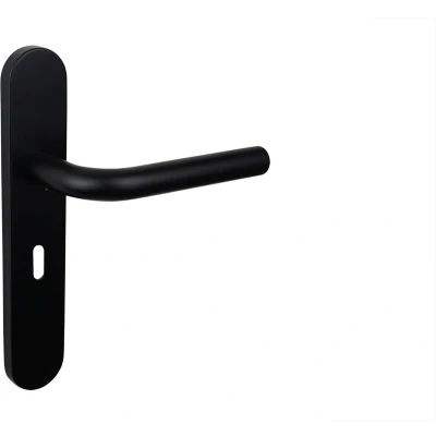 Afbeelding van Lavuzo deurkruk Oristano Zwart met afgerond schild SL56 Per set