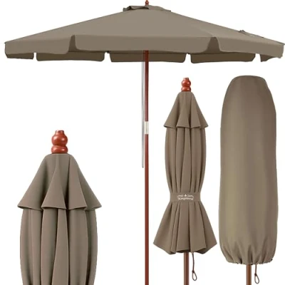 Afbeelding van Kingsleeve Parasol 330cm UV Bescherming 80+ Waterafstotend Taupe