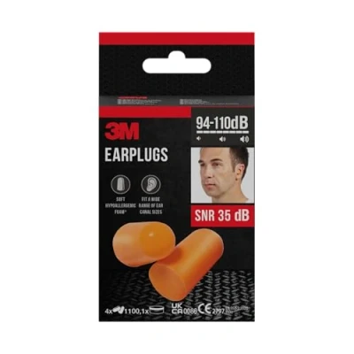Afbeelding van 3M 1100C4 oordopjes met opbergdoos, 1 set van 4 paar (8 stuks), oranje