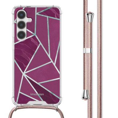 Afbeelding van Samsung Galaxy S24 Plus Hoesje Kunststof iMoshion Softcase/Koordhoesje/Backcover Bordeaux Graphic Telefoonhoesje
