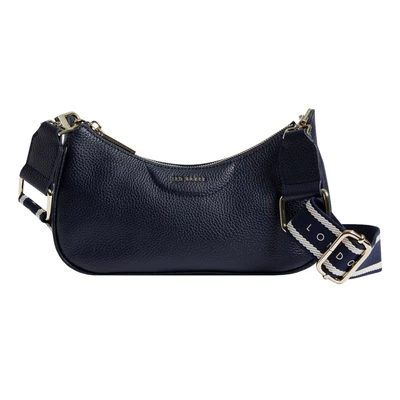 Afbeelding van Ted Baker Schoudertas Essiy Webbing Leather Crossbody Bag Navy Donkerblauw