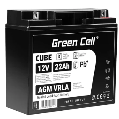 Afbeelding van Onderhoudsvrije VRLA Green Cell AGM 12V 22Ah Gel Batterij Startaccu Vervangende Loodaccu voor Kindervoertuig Alarmsystemen Kinderauto Noodverlichting