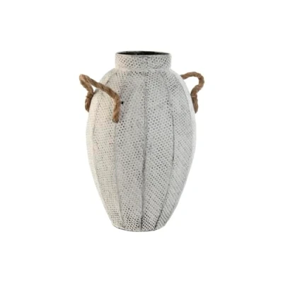Afbeelding van Home ESPRIT Vaas, wit, metaal, touw, 20 x 33 cm
