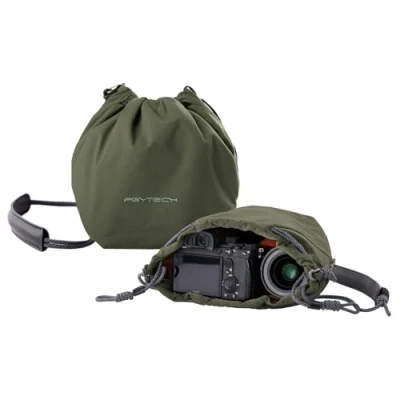 Afbeelding van PGYTECH OneGo cameratas met trekkoord, stijlvolle zachte schoudertassen, compatibel spiegelloze actiecamera&#039;s, groen, Medium, schoudertas