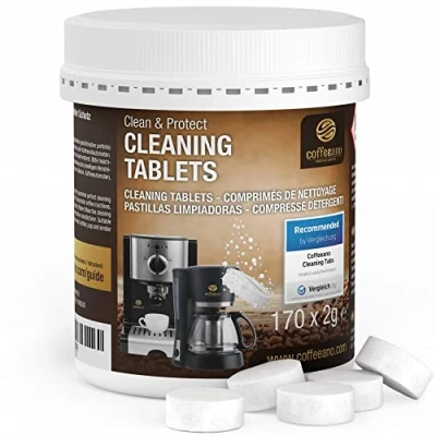 Afbeelding van Coffeeano Clean &amp; Protect Reinigingstabletten voor koffieautomaten en koffiezetapparaten, 170 stuks Reinigingstabletten, geschikt merken als Jura, Siemens, Krups, Bosch, Miele, Melitta, WMF andere