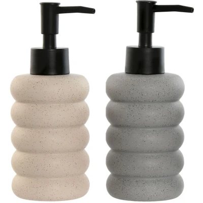 Afbeelding van Zeepdispenser Home ESPRIT Zwart Grijs Crème ABS Dolomite 7 x 17,5 cm (2 Stuks)