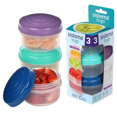 Afbeelding van Sistema To Go Mini Bites Verschillende kleuren, 130 ml, recyclebaar met TerraCycle®, 3 stuks