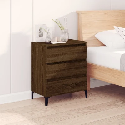 Afbeelding van Dressoir 60x35x70 cm bewerkt hout bruin eikenkleur
