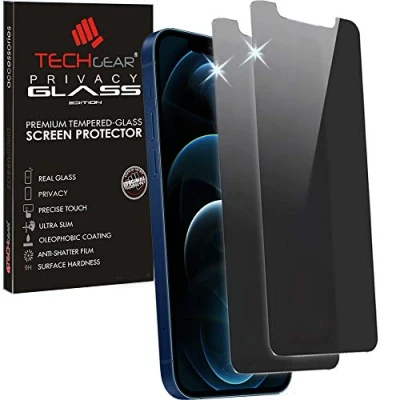 Afbeelding van TECHGEAR [2 verpakking] anti spionage screenprotector voor iPhone 12 Pro Max displaybescherming van gehard glas glas, spionage, compatibel met