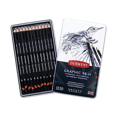 Afbeelding van Derwent Graphic Soft Potlodenset in Blik Grafietpotloden 12 Hardheden Stuks