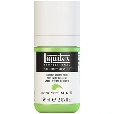 Afbeelding van Liquitex 1959840 Professional Acrylfarbe Soft Body Künstlerfarbe in cremiger deckender Konsistenz, hohe Pigmentierung, lichtecht &amp; alterungsbeständig, 59ml Flasche Gelbgrün Brillant