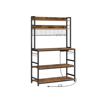 Afbeelding van Kitchen Shelf Organizer Opbergrek Bruin Zwart Duurzaam Staal 40cm x 100cm 170cm
