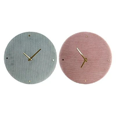 Afbeelding van Muurklok DKD Home Decor Groen Roze 40,5 x 5,5 cm (2 Stuks)