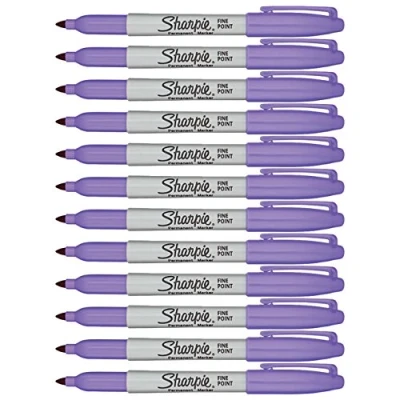 Afbeelding van Sharpie Permanente markers, fijne punt, lichtpaarse inkt, 12 stuks