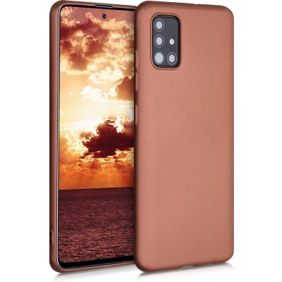 Afbeelding van kwmobile telefoonhoesje geschikt voor Samsung Galaxy A51 Hoesje smartphone Back cover in metallic brons