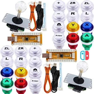 Afbeelding van SJ@JX Arcade Game Controller USB Encoder 2 Player Gamepad Cherry MX Microswitch Button 8way Joystick for Nintendo Switch PC PS3 Retropie Raspberry Pi MAME