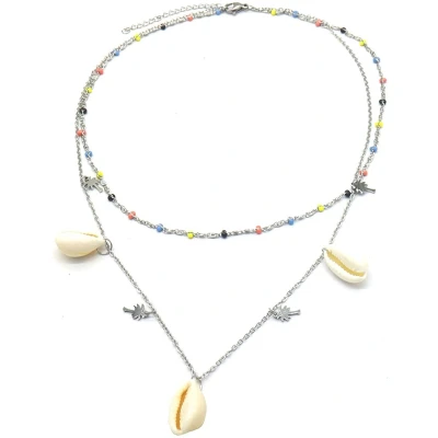 Afbeelding van Ketting met Schelpen RVS Lengte 40 45 cm Zilverkleurig