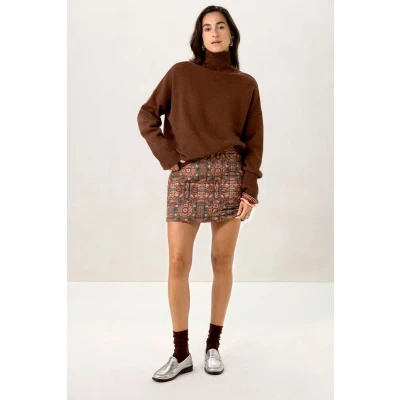 Afbeelding van Sissy Boy Dames Groene Rok Met Mozaïek Print (Maat XL, Katoen)