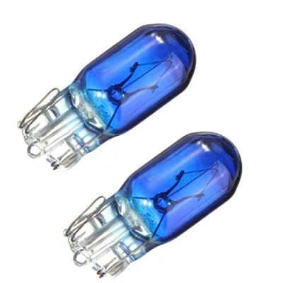 Afbeelding van 2xSt. BLUE VISION W5W T10 12V 5W W2.1x9.5d auto verlichting parkeerlicht kentekenplaatverlichting gloeilamp glazen sokkel lamp soffitte autolampen halwerk