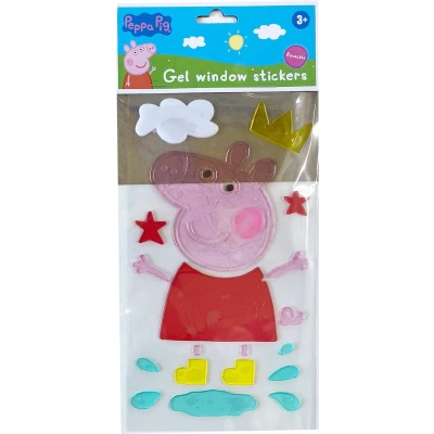 Afbeelding van Mega Herbruikbare Raamsticker Peppa Pig met Kroon 19 delig Raamstickers voor Kinderen Auto