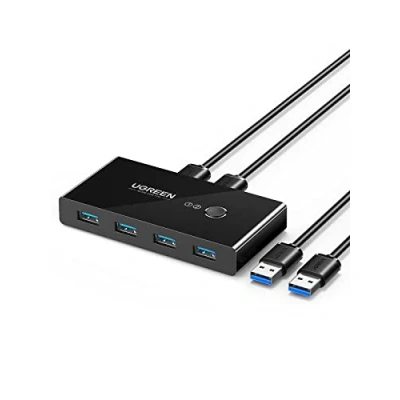 Afbeelding van UGREEN Sharing Switch USB 3.0 Schakelaar met 4 Poorten Zwart