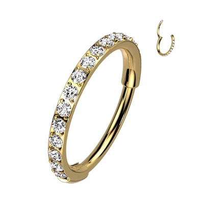 Afbeelding van Piercing titanium clicker gold plated 0.8x8