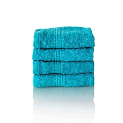 Afbeelding van Glart Premium badstoffen handdoekenset, kleur: TURQUOISE, 4 gastendoekjes van 30 x 50 cm