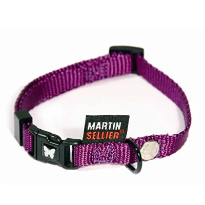 Afbeelding van Martin Sellier Halsband Nylon Paars Verstelbaar