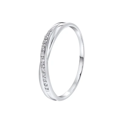 Afbeelding van Lucardi 925 Silver ROW OF 13 Zirconia Stones Ring silvercoloured, Dames, Maat: 60, coloured