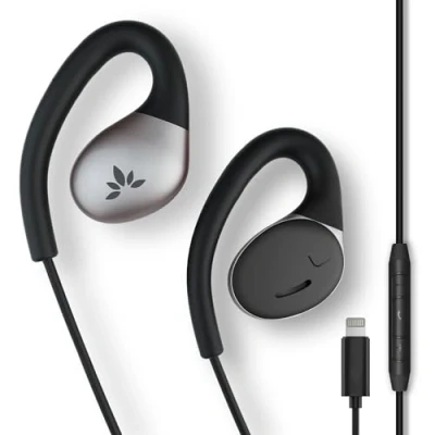 Afbeelding van Avantree Open Ear Lightning Hoofdtelefoon Bedraad voor iPhone, MFi gecertificeerd, in line microfoon heldere gesprekken, milieubewustzijn en de hele dag comfort (voor Klein Medium Oor), Geweldig