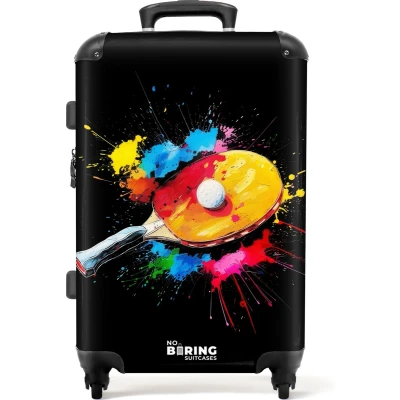 Afbeelding van NoBoringSuitcases.com® Koffer groot Rolkoffer lichtgewicht Tafeltennis met felle kleuren Reiskoffer 4 wielen Grote trolley XL 20 kg bagage