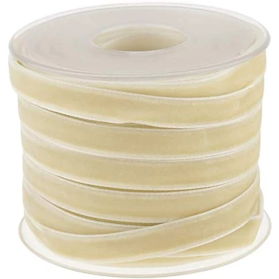 Afbeelding van POFET Fluwelen lint rol, 20 meter, polyamide, beige ambachtelijke decoratie, bruiloft, woondecoratie