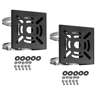 Afbeelding van WiTi Universele verticale paalbevestiging voor beveiligingscamera, massief metalen montagehoekbeugel met 2 lussen, geschikt CCTV camera&#039;s, LED wand /podiumverlichting, zonnepanelen (2 stuks,