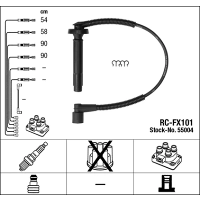 Afbeelding van Bougiekabelset NGK 55004