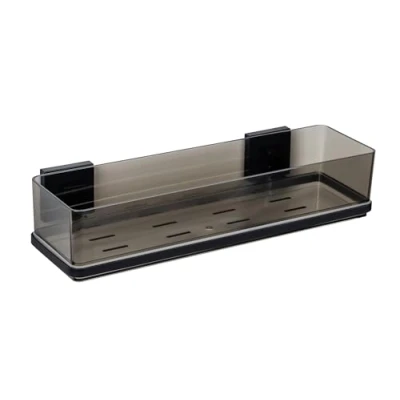 Afbeelding van WENKO Vacuum Loc® Quadro Maxi legplank, badkamerplank van kunststof met roestvrijstalen houder, 38,5 x 8,5 14,5 cm, zwart