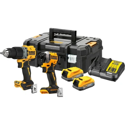 Afbeelding van DeWalt DCK2050E2T QW 18V XR GR3 Brushless Combiset DCD805 en DCF850 2x POWERSTACK in TSTAK