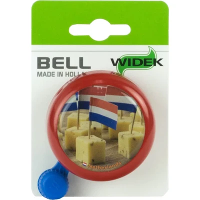 Afbeelding van Widek fietsbel Kaasblokjes 22,2 x 40 mm aluminium rood/blauw