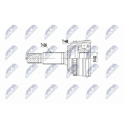 Afbeelding van Homokineet reparatie set, aandrijfas NTY NPZ TY 096