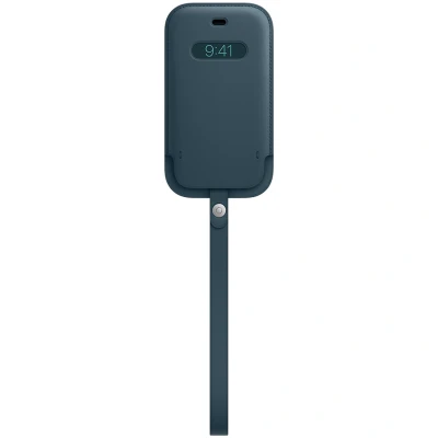 Afbeelding van Origineel Apple iPhone 12 Pro MagSafe Hoesje Echt leder Insteekhoesje/KoordMagSafe Blauw Telefoonhoesje