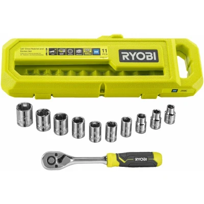 Afbeelding van Ryobi RHRS11PC 11 delige 3/8&quot; ratel en dopsleutelset 5132006068