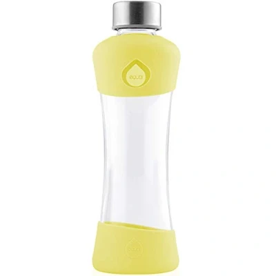Afbeelding van Waterfles Geel Lemon 550 Ml Siliconen/RVS/Glas Equa Active 7,7 X 24 Cm