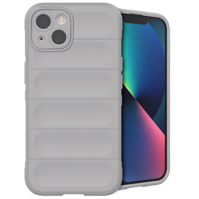 Afbeelding van Apple iPhone 13 Hoesje Siliconen en TPU (zacht) iMoshion Softcase/Backcover Grijs Telefoonhoesje
